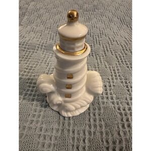 Lenox Ivory & Gold China Lighthouse w/ 24k Accents. #781203 without box.